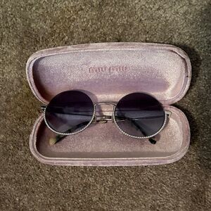Miu Miu Silver Sunglasses with Dark Lenses
